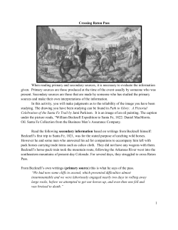 1 Crossing Raton Pass When reading primary and secondary