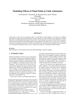 Modelling Effects of Wind Fields in Cloth Animations