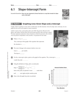 6.1 Slope-Intercept Form - San Juan Unified School District