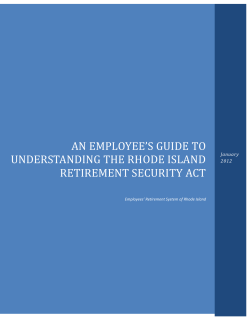 AN employee`s guide to understanding the rhode island retirement