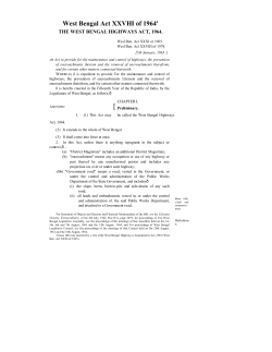 77. The West Bengal Highways Act, 1964