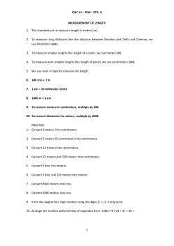 DAY 14 &ndash; IPM &ndash; STD. 3 1 MEASUREMENT OF
