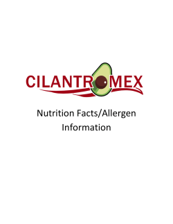 Nutrition Facts/Allergen Information