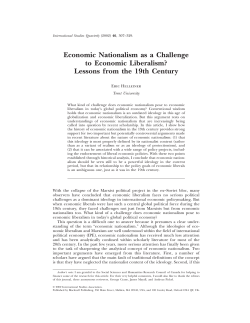 Economic Nationalism as a Challenge to Economic Liberalism