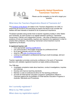Frequently Asked Questions Tasmanian Teachers