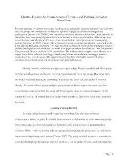 Identity Fusion: An Examination of Unions and Political Behavior
