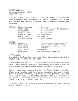 December 12, 2012 - Town of Rush, NY