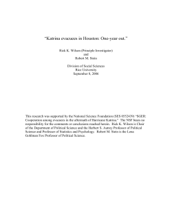 Katrina evacuees in Houston: One-year out.