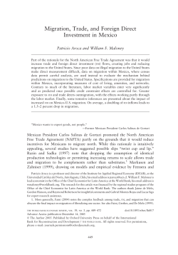 Migration, Trade, and Foreign Direct Investment in Mexico