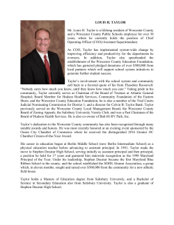 Louis H Taylor - BIO - Worcester County Public Schools