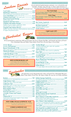 Lunch - Jim`s Coffee Shop