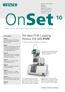 The New FT-IR Coupling Perseus STA 449 F1/F3