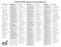 2017-18 GPISD Elementary School Supply List
