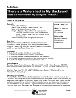 There`s a Watershed in My Backyard!