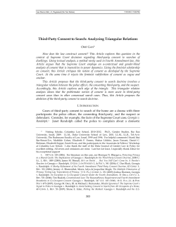 Third-Party Consent to Search - Duke Law Scholarship Repository