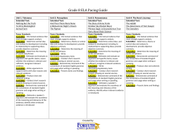 Grade ______ ELA Pacing Guide