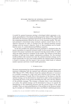 A model for general insurance pricing is developed which