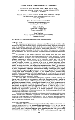 carbon dioxide storage as mineral carbonates