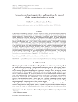 Human-inspired motion primitives and transitions for