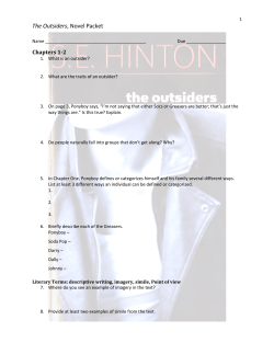 The Outsiders, Novel Packet