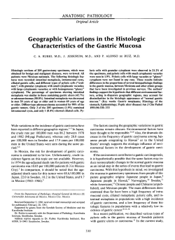 Geographic Variations in the Histologic Characteristics of the Gastric