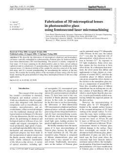 Rapid communication Fabrication of 3D microoptical lenses in