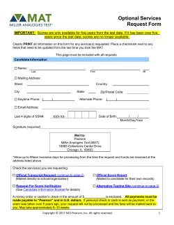 Optional Services Request Form