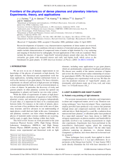 Frontiers of the physics of dense plasmas and