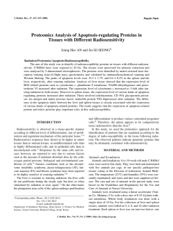 Proteomics Analysis of Apoptosis-regulating Proteins in Tissues with
