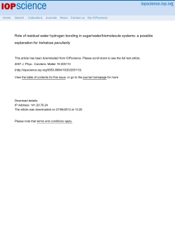 Role of residual water hydrogen bonding in