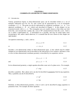 1 CHAPTER 4. COORDINATE GEOMETRY IN THREE