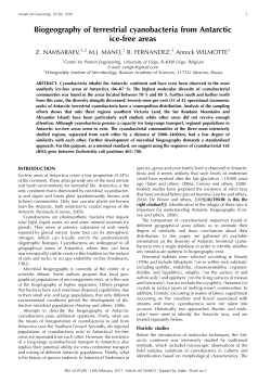 Biogeography of terrestrial cyanobacteria from Antarctic ice