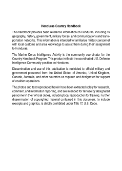 Honduras Country Handbook This handbook provides basic