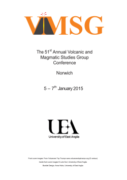 2015: University of East Anglia - Volcanic and Magmatic Studies