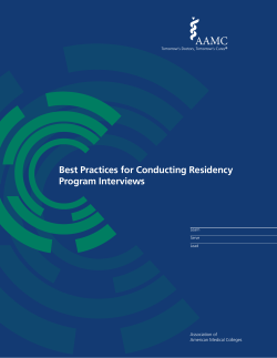 Best Practices for Conducting Residency Program Interviews