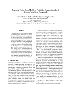 Exploring Vector Space Models to Predict the - clic