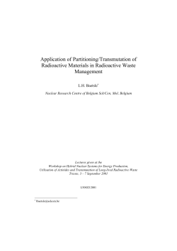 Application of Partitioning/Transmutation of Radioactive Materials in