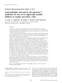 Anticardiolipin and anti-b2 glycoprotein I antibodies in sera of 61