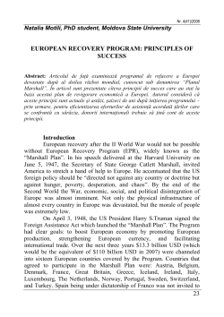 23 EUROPEAN RECOVERY PROGRAM: PRINCIPLES OF SUCCESS
