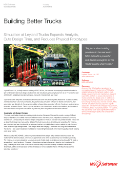 Building Better Trucks - MSC Software Corporation