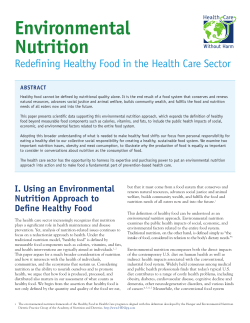 Environmental Nutrition - Health Care Without Harm