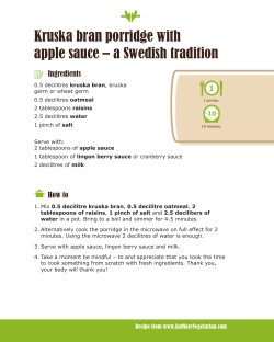 Kruska bran porridge with apple sauce &ndash; a