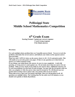Pellissippi State Middle School Mathematics Competition 6th Grade