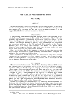 THE CLANS AND PHRATRIES OF THE HURON John Steckley