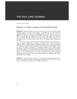 Dignity as a Value in Agency Cost-Benefit Analysis