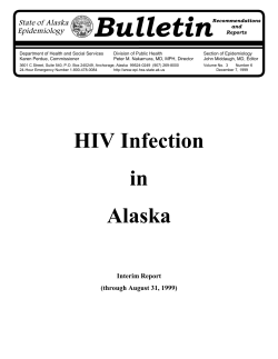 HIV Infection in Alaska - Alaska Epi Bulletins