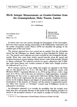 Rb-Sr Isotopic Measurements on Granite-Gneisses from