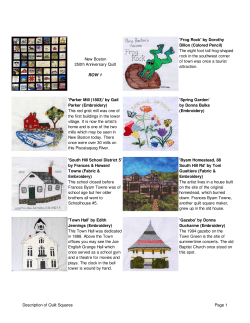 New Boston 250th Anniversary Quilt ROW 1 `Frog Rock` by Dorothy