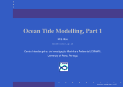 Ocean Tide Modelling, Part 1