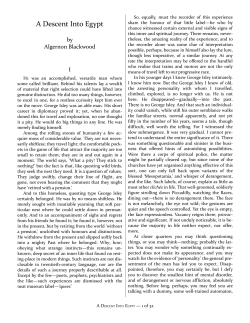 A Descent Into Egypt - Algernon Blackwood Stories